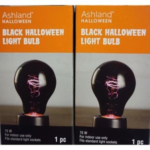 2x Ashland Halloween Black Light Bulb 75 watt Fits Standard light sockets Indoor